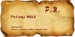 Pelvay Máté névjegykártya